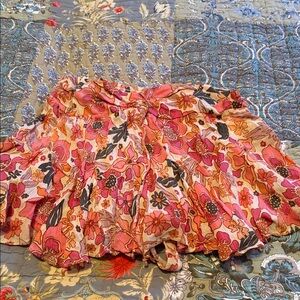 Rising International Pink and Orange Floral Skirt